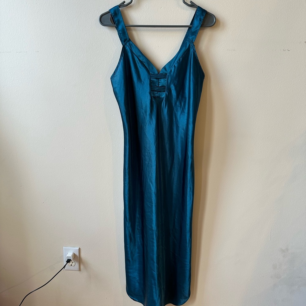 Vintage California Dynasty Teal Slip Dress